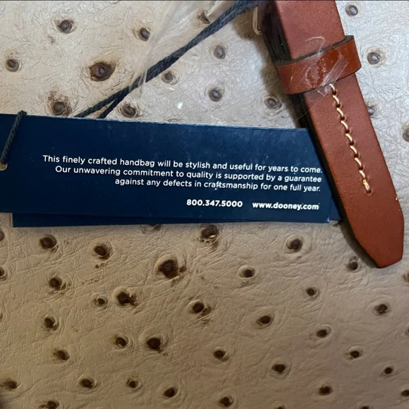 Dooney & Bourke Light Taupe and Carmel Ostrich Satchel 🪻 - Picture 6 of 15